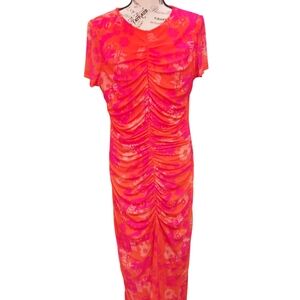 Princess Polly Pink and Orange Bodycon Midi Dress